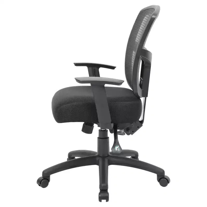 Sedia da ufficio multifunzione nera: schienale ergonomico in mesh, altezza del sedile e girevole regolabili