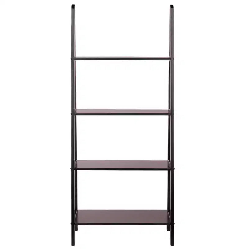 Scaffale Avalon a A da 58.4" - Marrone Espresso: Libreria Moderna a Scala a 4 Ripiani