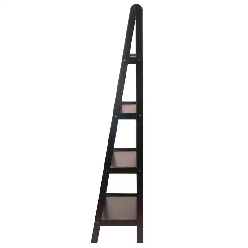 Scaffale Avalon a A da 58.4" - Marrone Espresso: Libreria Moderna a Scala a 4 Ripiani