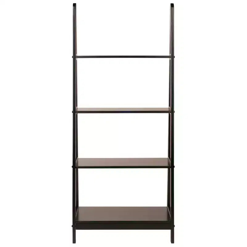 Scaffale Avalon a A da 58.4" - Marrone Espresso: Libreria Moderna a Scala a 4 Ripiani