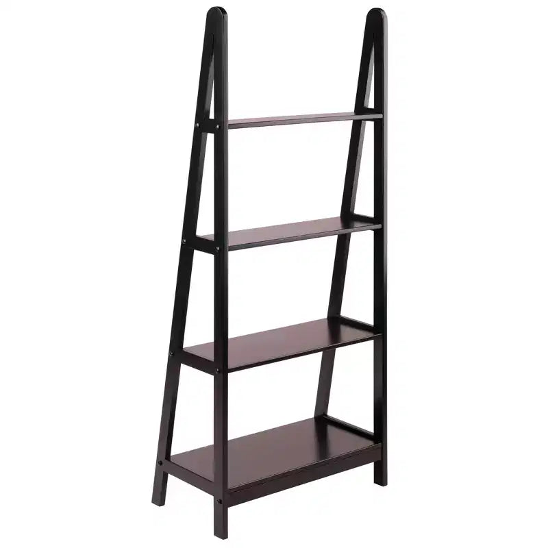 Scaffale Avalon a A da 58.4" - Marrone Espresso: Libreria Moderna a Scala a 4 Ripiani