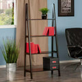 Scaffale Avalon a A da 58.4" - Marrone Espresso: Libreria Moderna a Scala a 4 Ripiani