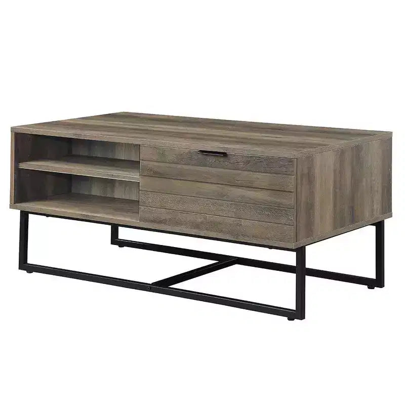 Tavolino Homare Quercia Rustica/Finitura Nera