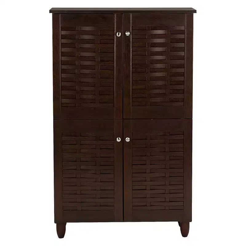 Winda Mobile Porta Scarpe Moderno e Contemporaneo a 4 Ante in Legno: Organizer per 18 Paia