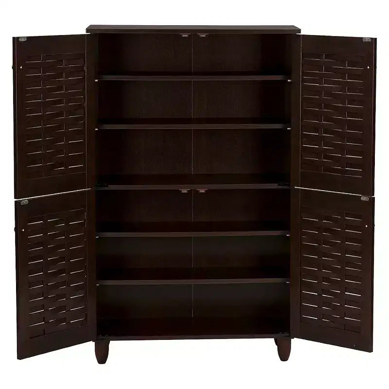 Winda Mobile Porta Scarpe Moderno e Contemporaneo a 4 Ante in Legno: Organizer per 18 Paia