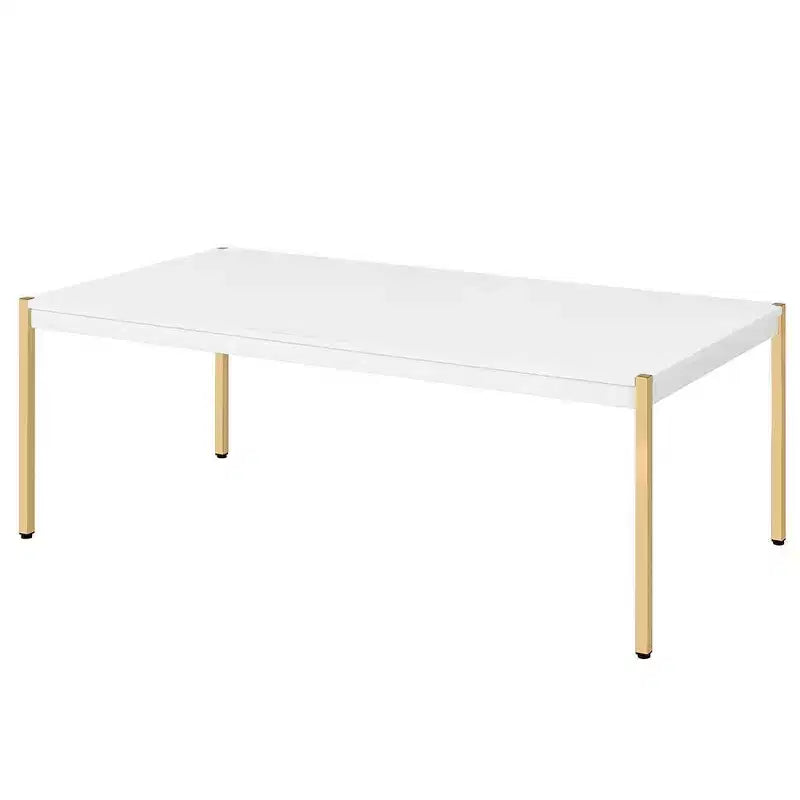 Tavolino da caffè Otrac finitura bianco/oro