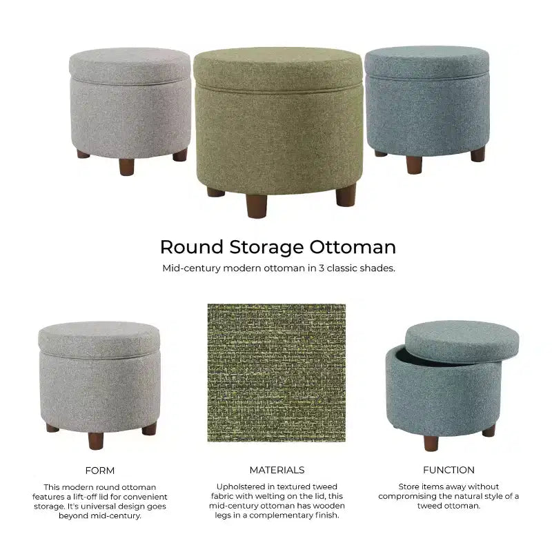Pouf contenitore rotondo