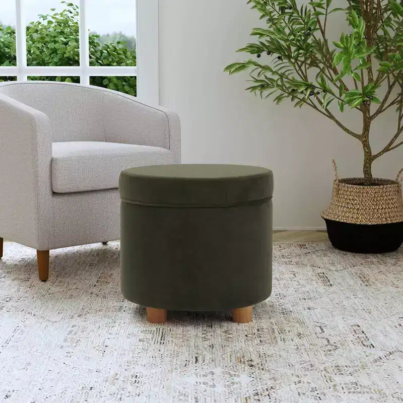 Pouf contenitore rotondo