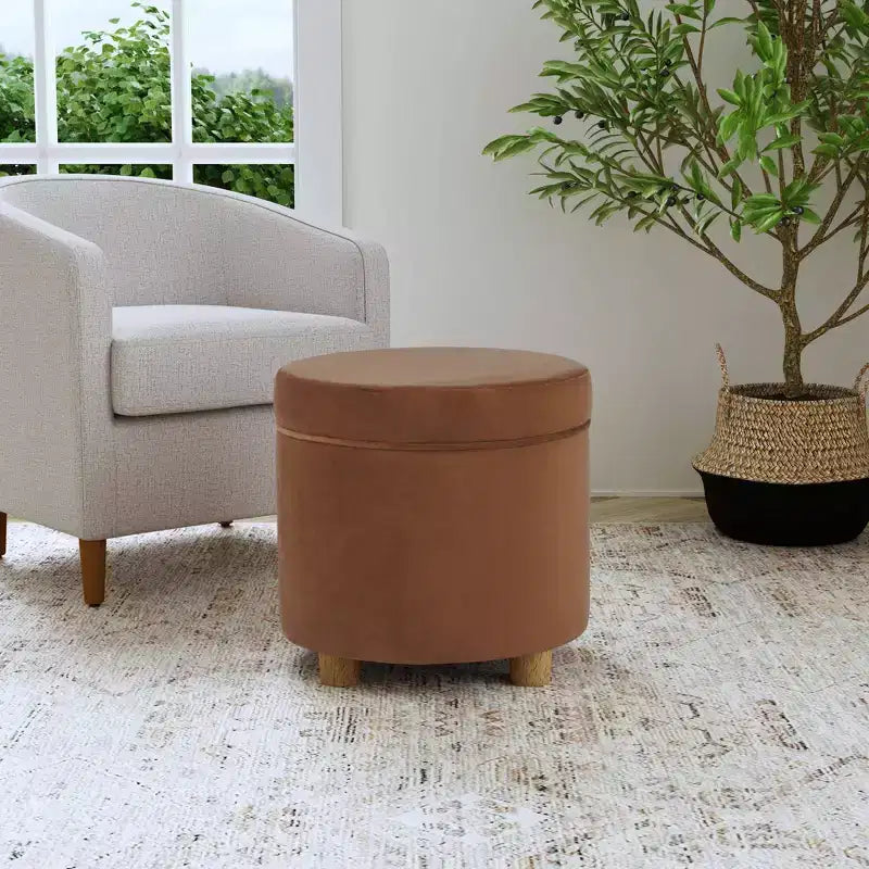 Pouf contenitore rotondo