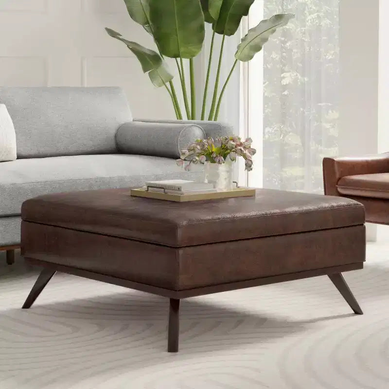 Pouf-Contenitore Quadrato Ethan XL (Tavolino da Caffè)
